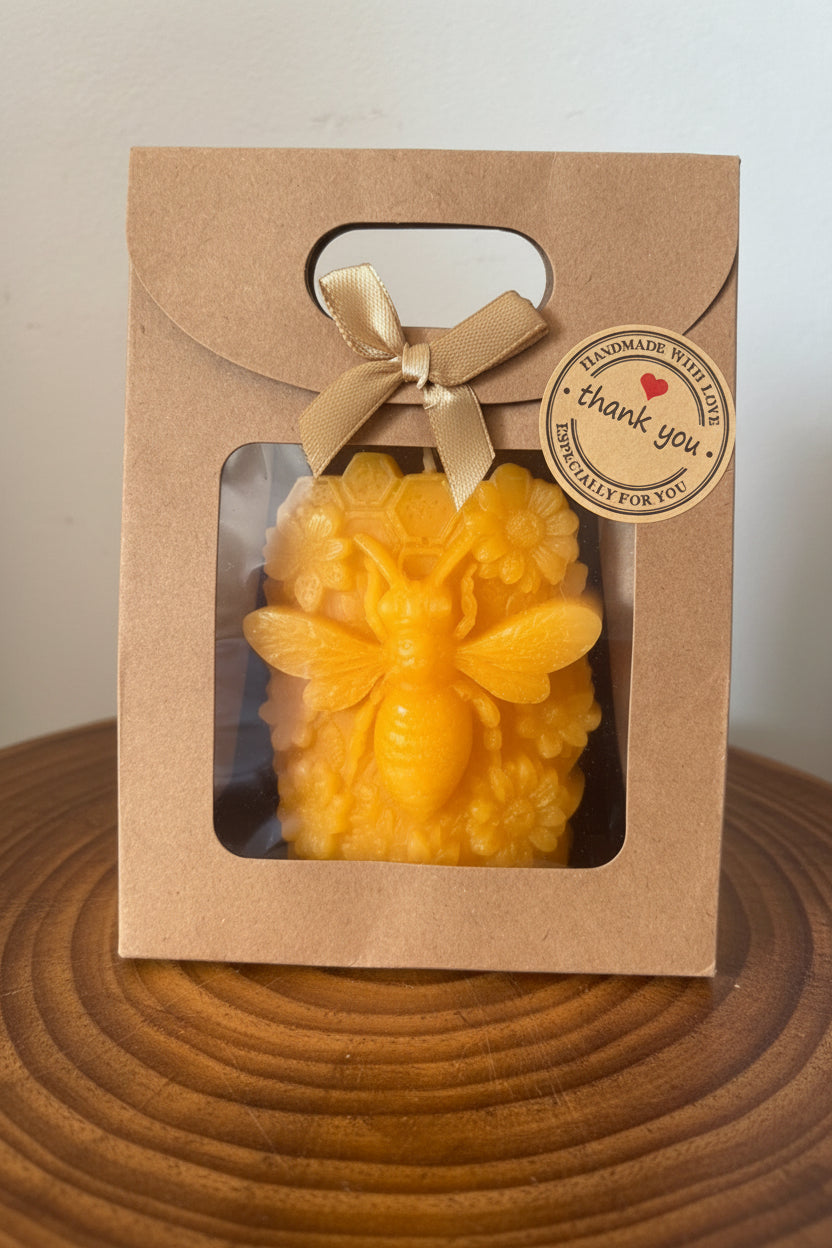 Coffret Bougie Abeille et fleur — Cire d'Abeille Naturelle