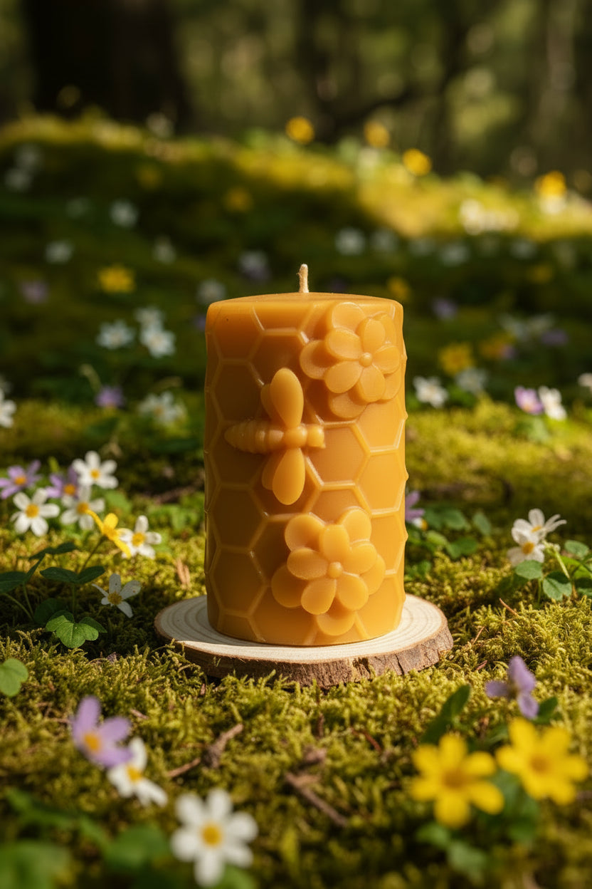 Bougie abeille 🐝 100% Cire d’abeille naturelle.