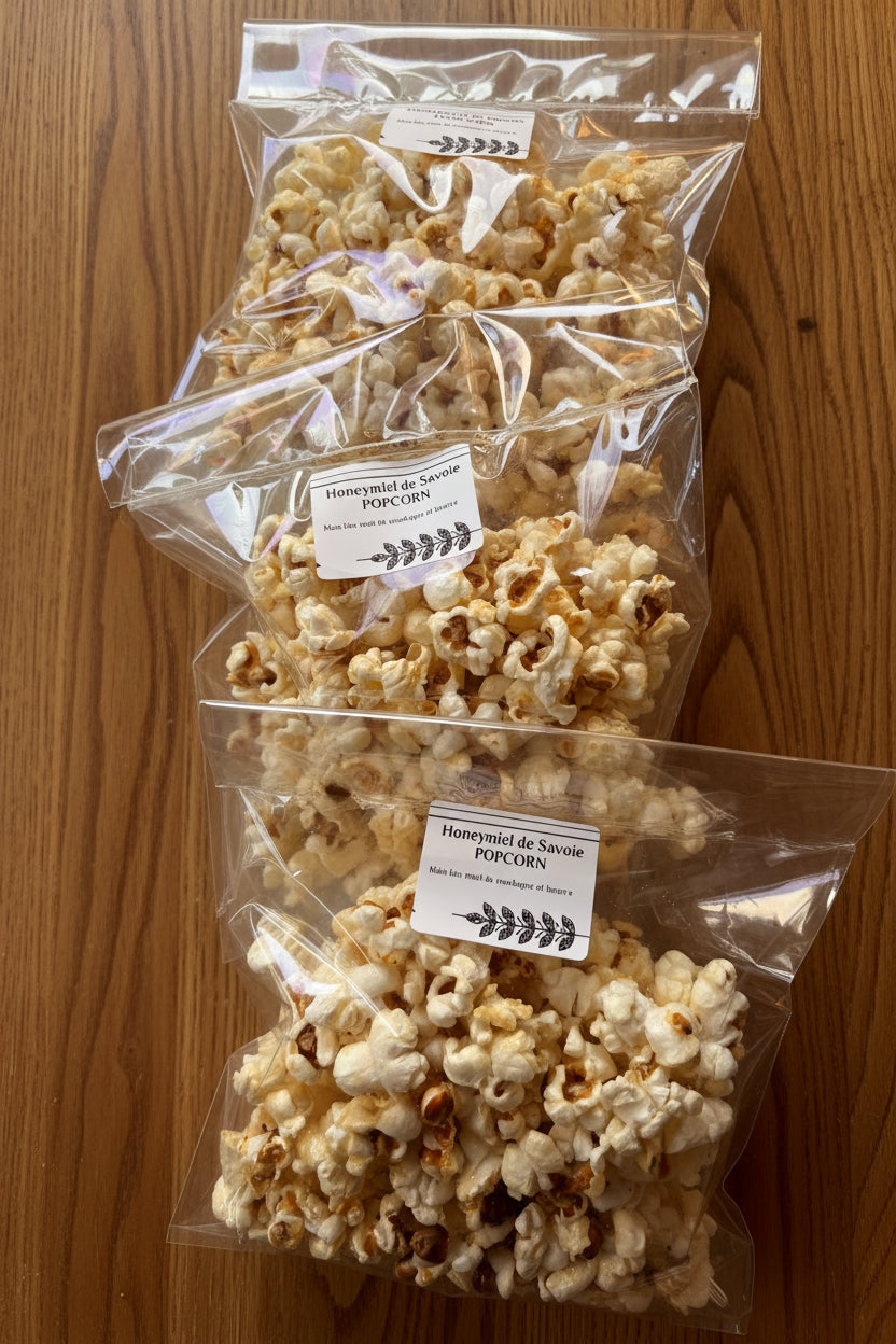 Popcorn miel & beurre artisanal au maïs bio – Sachet 30g