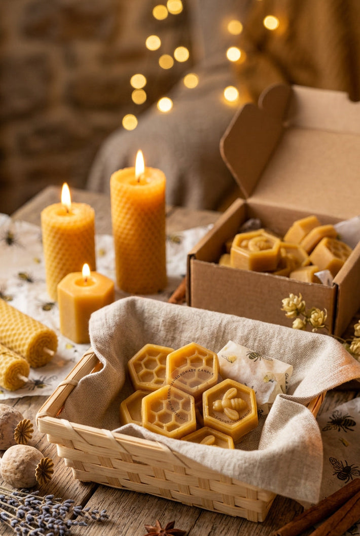 Pack cadeau 🎁 Douceur d’abeille – Diffuseur et 8 fondants à la cire d’abeille 100% pur