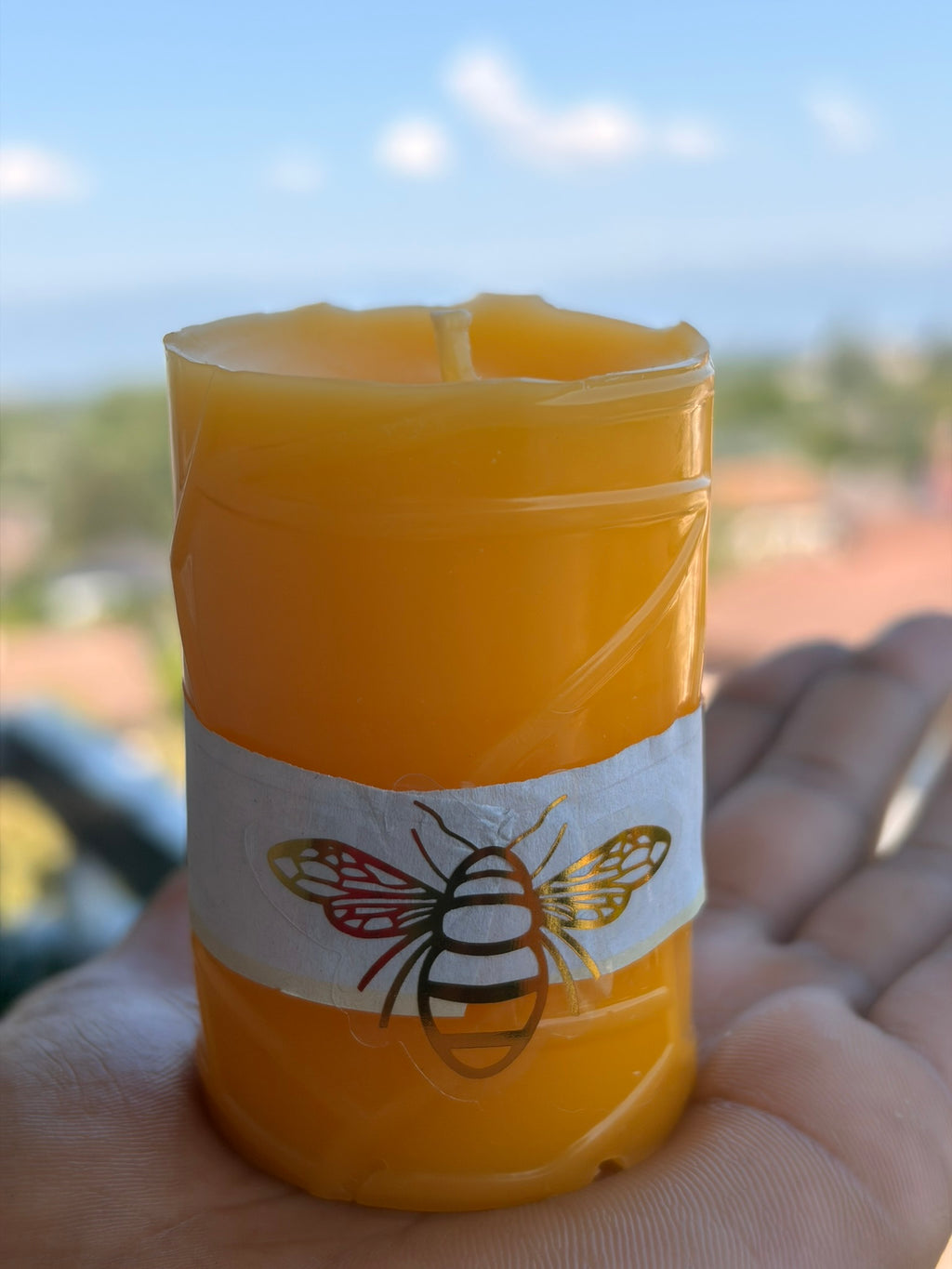 Bougie Cylindre Cire d'Abeille — Senteur Miel
