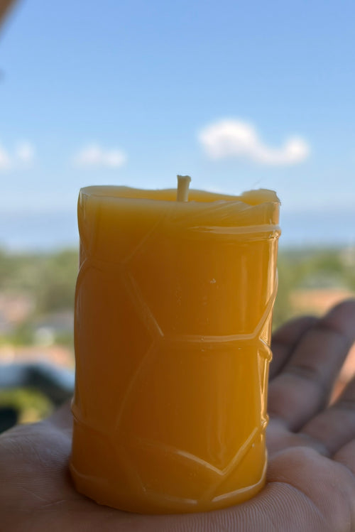 Bougie Cylindre Cire d'Abeille — Senteur Miel